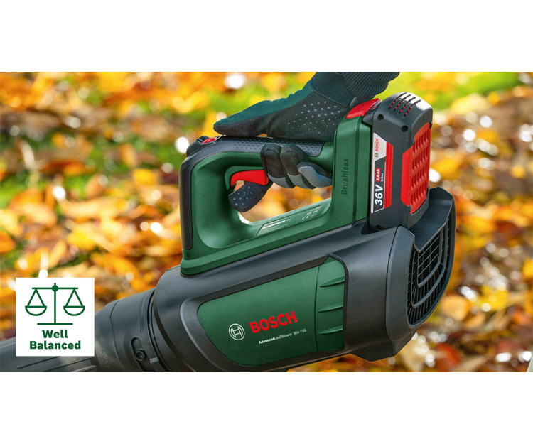 Аккумуляторная бесщеточная воздуходувка BOSCH AdvancedLeafBlower 36V-750 (2.0Ah) (06008C6000)