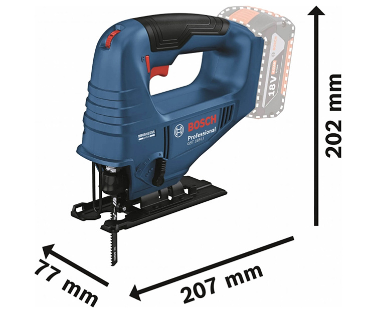 Аккумуляторный лобзик BOSCH GST 183-LI (1x4Ah) (06015B7022)