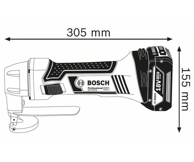 Аккумуляторные ножницы по металлу BOSCH GSC 18V-16 Solo