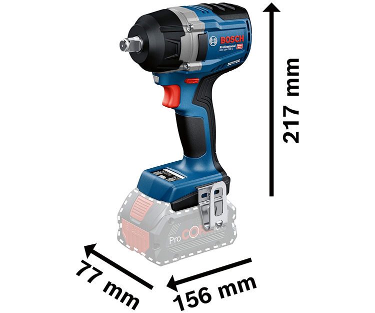 Аккумуляторный гайковерт BOSCH  GDS 18V-750 C (2x 5Ah + L-BOXX 136) (06019L9003)