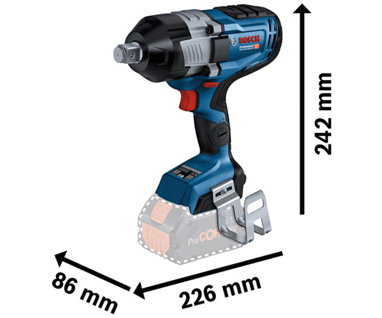Аккумуляторный гайковерт BOSCH GDS 18V-1600 HC (2х 8Ah + L-BOXX 136) (06019M1002)