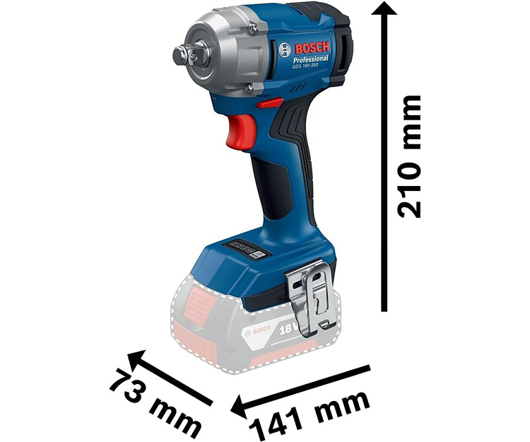 Аккумуляторный гайковерт BOSCH GDS 18V-350 (2x 4Ah + L-case) (06019M5021)