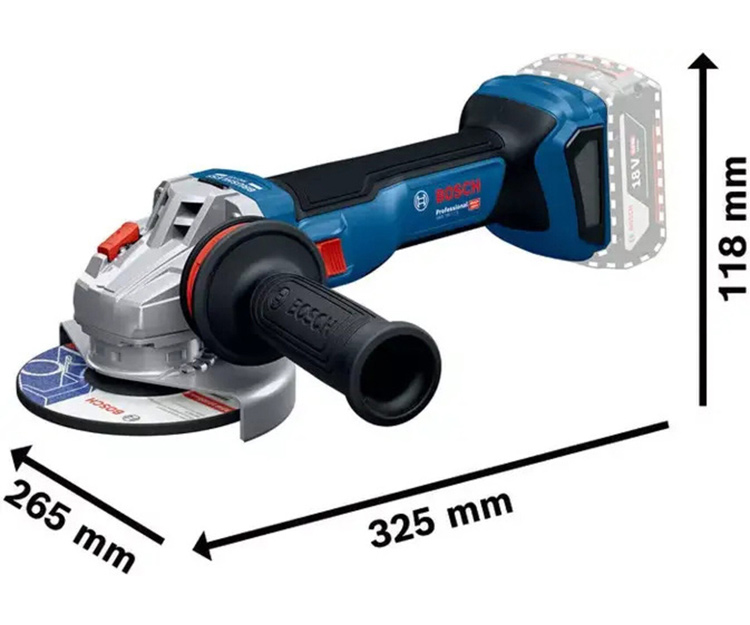 Аккумуляторная болгарка BOSCH GWS 18V-11 S (2x 5Ah + L-BOXX 136) (06019N4002)