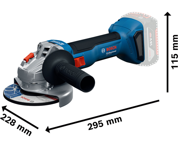 Аккумуляторная болгарка BOSCH GWS 18V-8 (2x 5Ah + L-BOXX 136) (06019N9003)