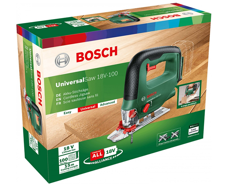 Аккумуляторный лобзик BOSCH UniversalSaw 18-100 Solo (0603011100)