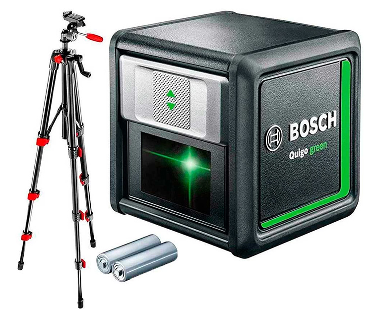Линейный лазерный нивелир BOSCH Quigo Green + штатив