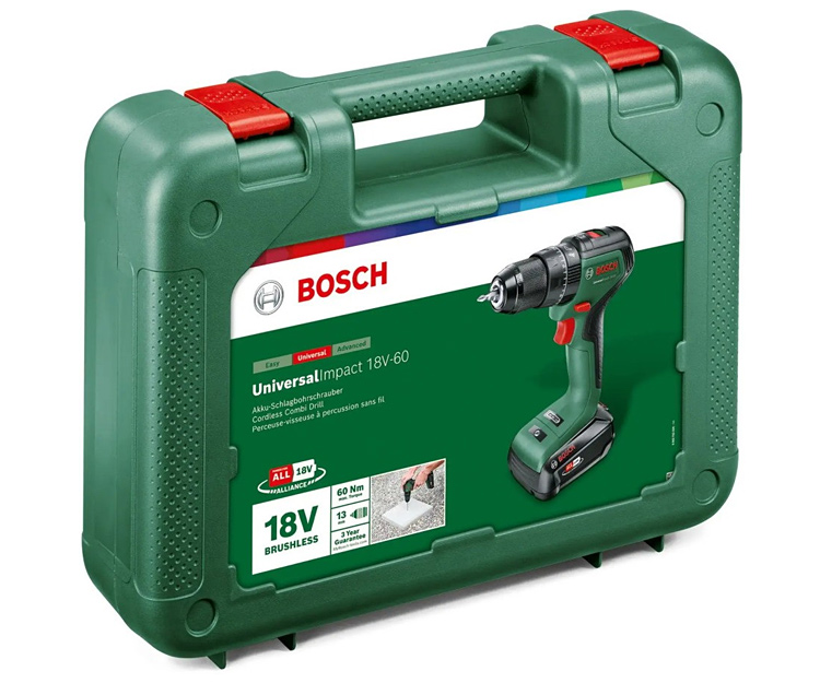 Аккумуляторная дрель-шуруповерт BOSCH UniversalImpact 18V-60 Set (06039D7102)