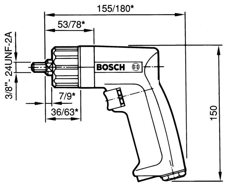 Пневматическая дрель BOSCH 6mm (0607160511)