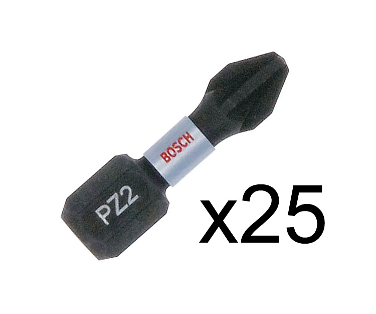 Набор бит Bosch Impact Control 25 мм PZ2 TicTac, 25 шт.