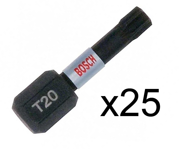 Набор бит Bosch Impact Control 25 мм T25 TicTac, 25 шт.