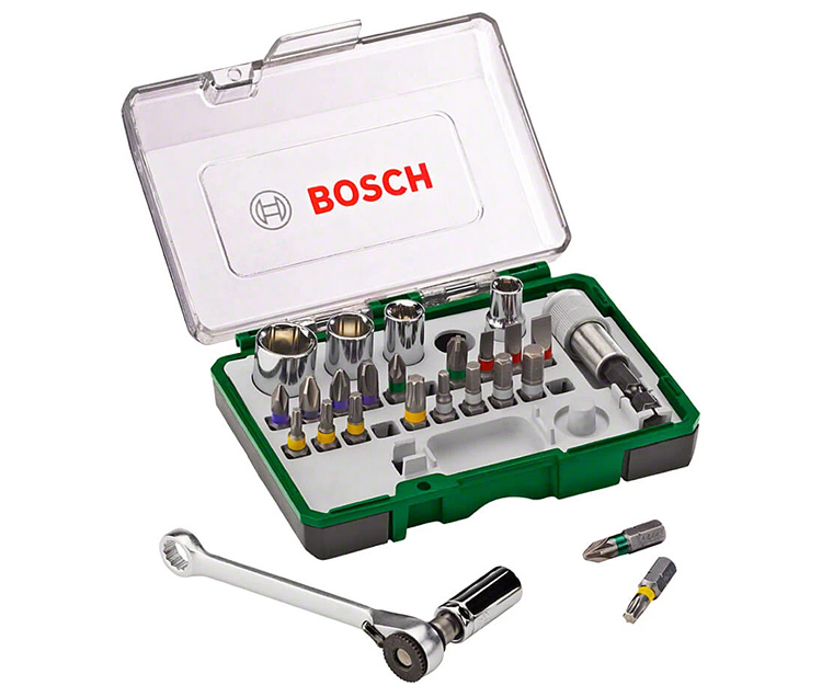 Набір біт Bosch 27 шт + ключ-трещотка