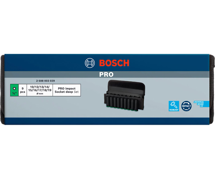 Набор ударных торцевых головок BOSCH 1/2