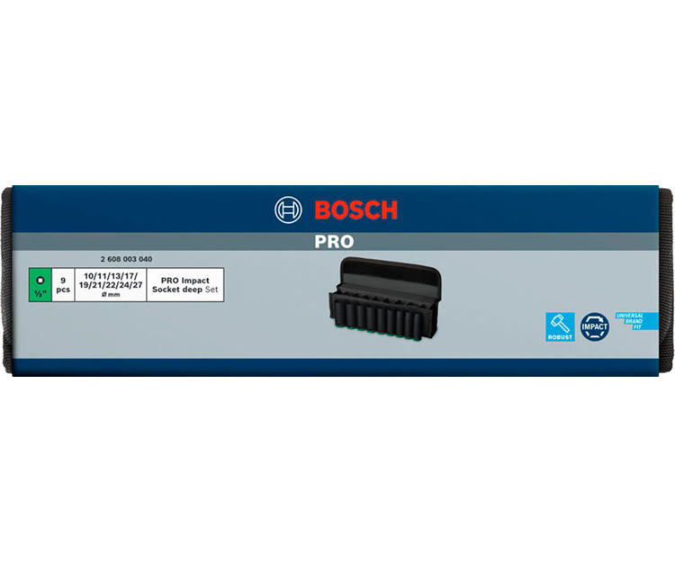 Набор ударных торцевых головок BOSCH 1/2