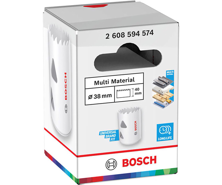 Биметаллическая коронка BOSCH Multi Material Threaded BIM HS 38 мм (2608594574)