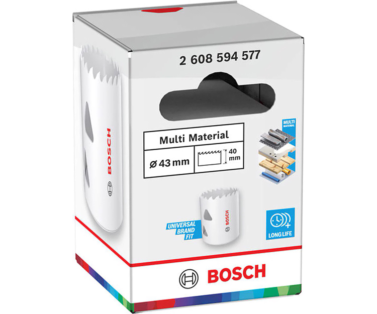 Біметалева коронка BOSCH Multi Material Threaded BIM HS 43 мм (2608594577)