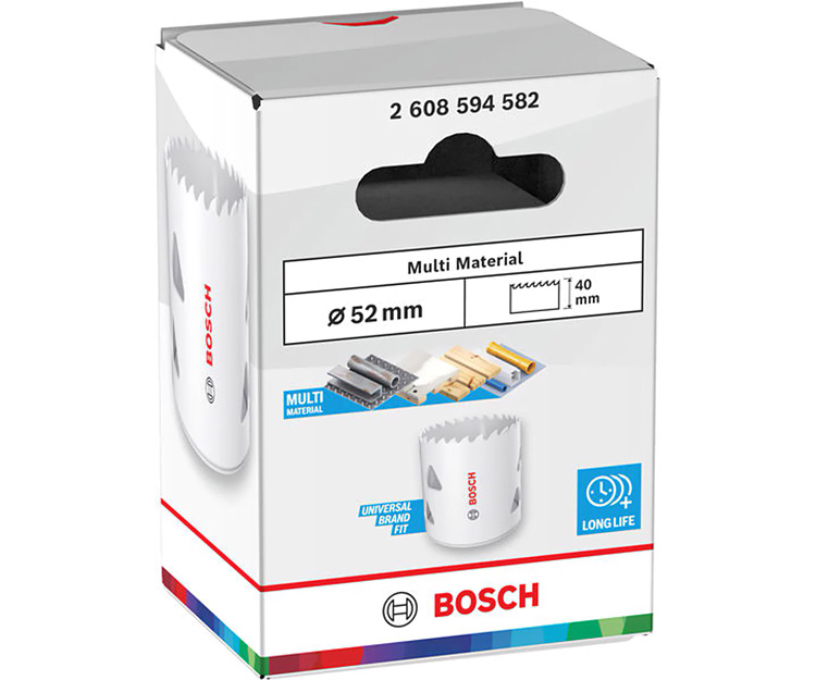 Биметаллическая коронка BOSCH Multi Material Threaded BIM HS 52 мм (2608594582)