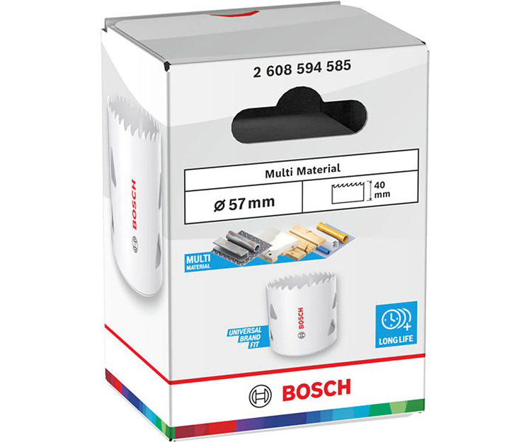 Биметаллическая коронка BOSCH Multi Material Threaded BIM HS 57 мм (2608594585)