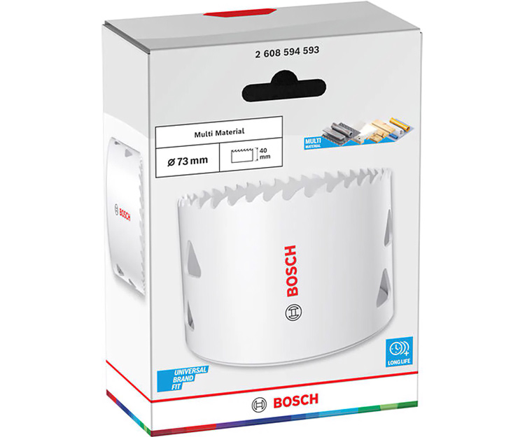 Биметаллическая коронка BOSCH Multi Material Threaded BIM HS 73 мм (2608594593)