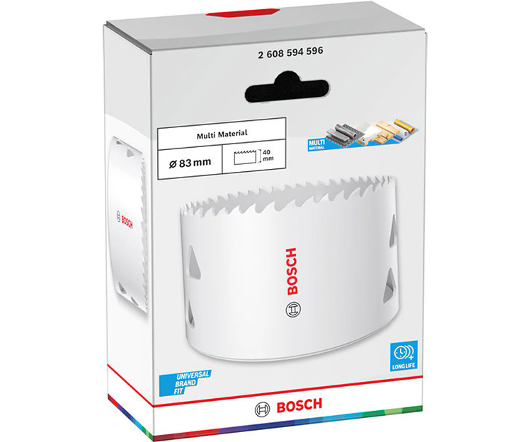 Биметаллическая коронка BOSCH Multi Material Threaded BIM HS 83 мм (2608594596)