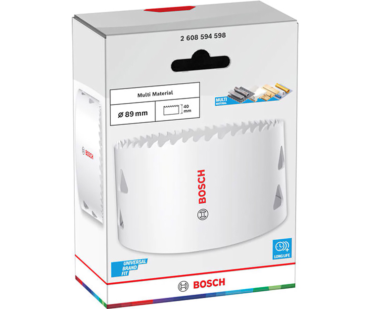 Биметаллическая коронка BOSCH Multi Material Threaded BIM HS 89 мм (2608594598)