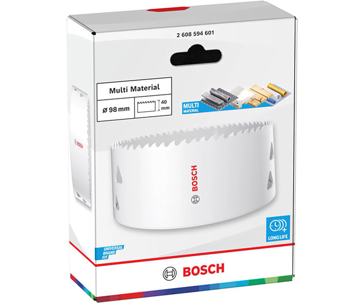 Биметаллическая коронка BOSCH Multi Material Threaded BIM HS 98 мм (2608594601)