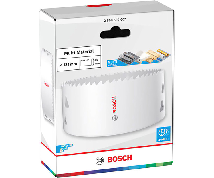 Биметаллическая коронка BOSCH Multi Material Threaded BIM HS 121 мм (2608594607)