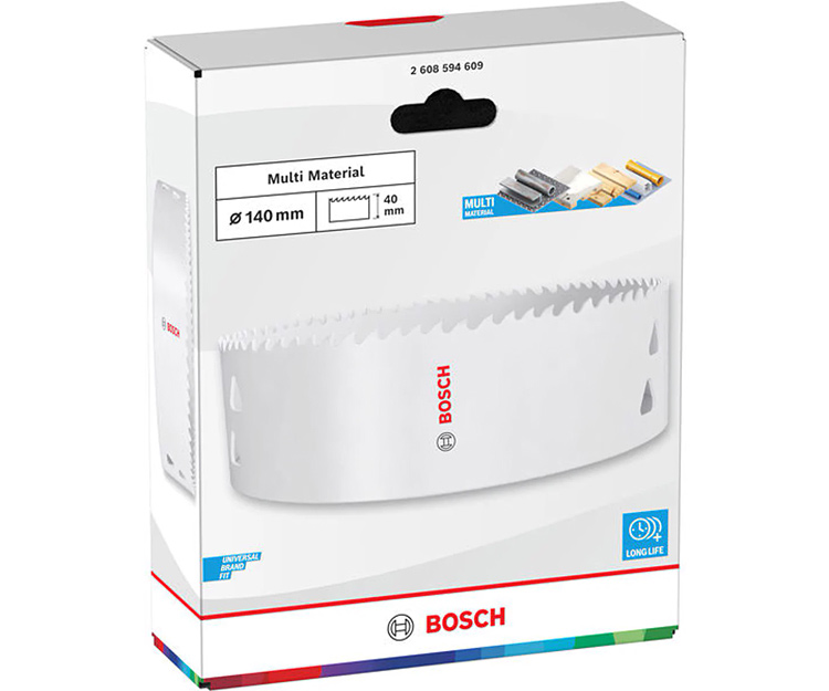 Биметаллическая коронка BOSCH Multi Material Threaded BIM HS 140 мм (2608594609)
