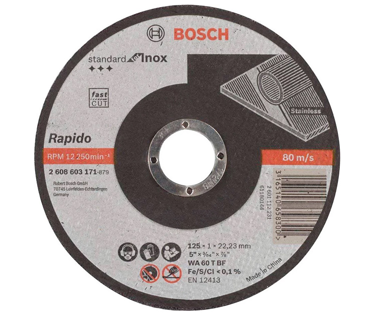 Круг відрізний Bosch Standard for Inox, прямой, 125×1 мм