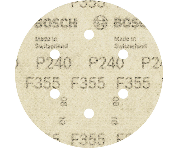 5 шлифлистов BOSCH F355 Best for Coatings + Composites 150 К240 (2608605128)