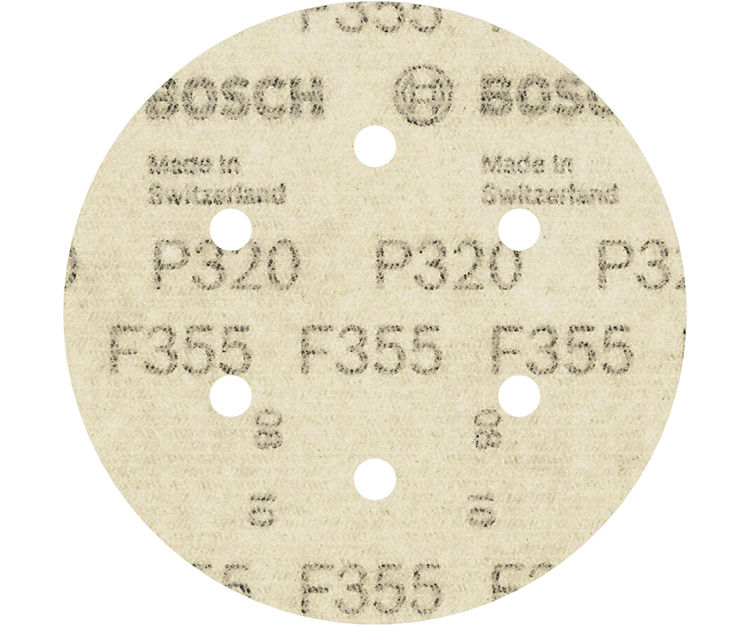 5 шлифлистов BOSCH F355 Best for Coatings + Composites 150 К320 (2608605129)