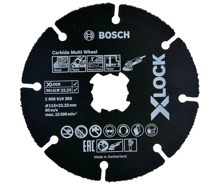 Круг отрезной Bosch X-Lock Carbide Multi Wheel, 115х1х22,23 мм
