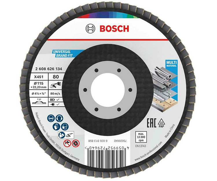 Пелюстковий диск BOSCH X451 BAlox 115 T27 G80 (2608626134)