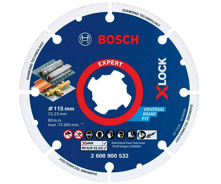 Алмазный диск по металлу Bosch X-LOCK Expert for Metal, 115x22,23 мм