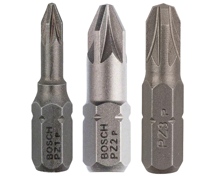 Биты Bosch PZ1, PZ2, PZ3 XH, 25 мм