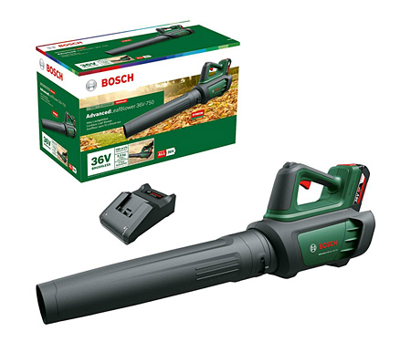 Аккумуляторная бесщеточная воздуходувка BOSCH AdvancedLeafBlower 36V-750 (2.0Ah) (06008C6000)