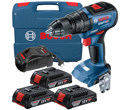 Акумуляторний ударний дриль-шурупокрут BOSCH GSB 18V-50 (3x 2Ah + L-Case) (06019H5121)