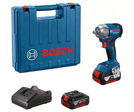 Аккумуляторный гайковерт BOSCH GDS 18V-350 (2x 4Ah + L-case) (06019M5021)