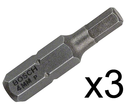 Бита Bosch Extra Hard 25 мм HEX4, 3 шт.