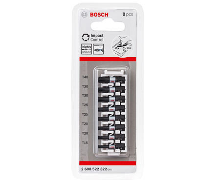 Касета ударных бит Bosch Impact Control, 25 мм 8 шт.