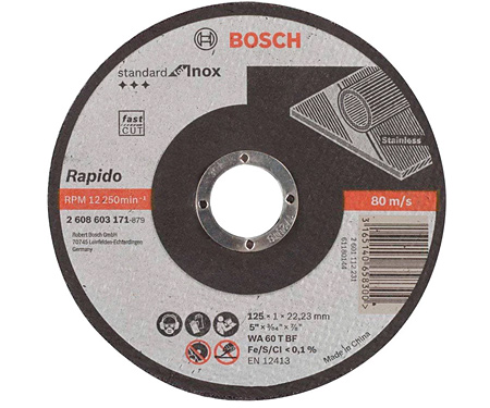 Круг відрізний Bosch Standard for Inox, прямой, 125×1 мм