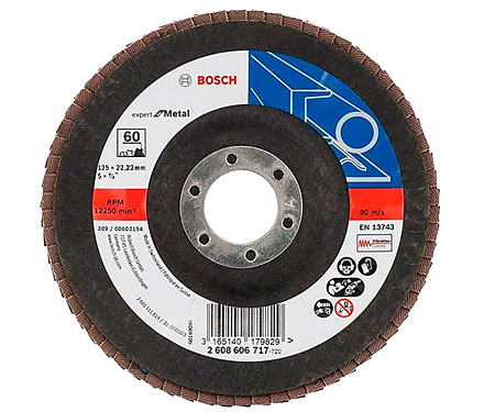 Пелюстковий шліфкруг Bosch Expert for Metal, 125×22,23 мм, К60