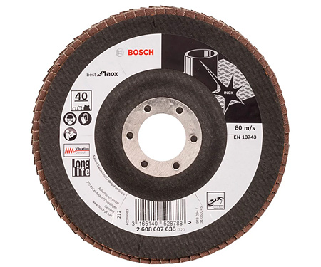Пелюстковий шліфкруг Bosch Best for Inox, X581, 125×22,23 мм, P80