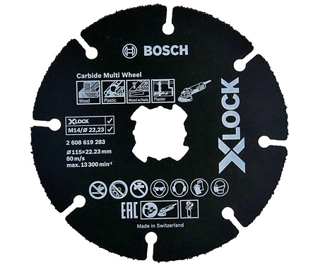 Круг відрізний Bosch X-Lock Carbide Multi Wheel, 115х1х22,23 мм