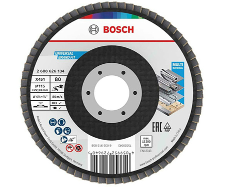 Пелюстковий диск BOSCH X451 BAlox 115 T27 G80 (2608626134)