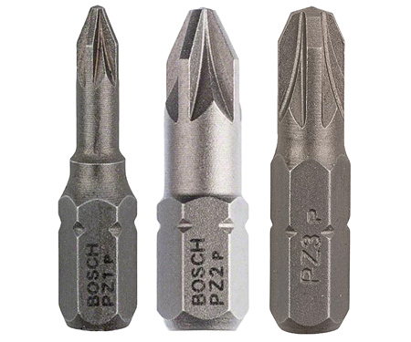 Биты Bosch PZ1, PZ2, PZ3 XH, 25 мм