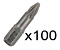 Бита Bosch Extra Hard 25 мм PZ2, 100 шт.